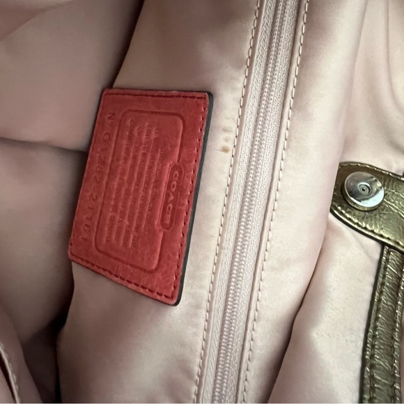 Tan Coach Allover Logo Shoulder Bag - Picture 8 of 9